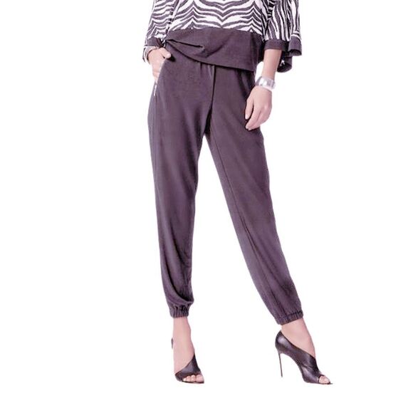 Chico’s knit joggers size 16 (3) cropped ankle. Brown wide waist band and elasti - Picture 5 of 9